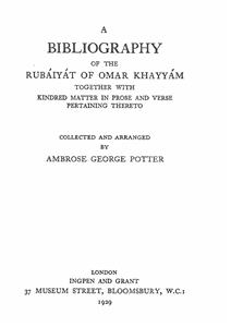 a bibliography of the rubaiyat of omar khayyam