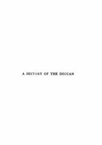 A History Of The Deccan