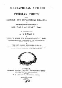 Biographical Notices Persian Poets