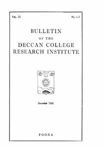 Bulletin of The Deccan College Research Institute