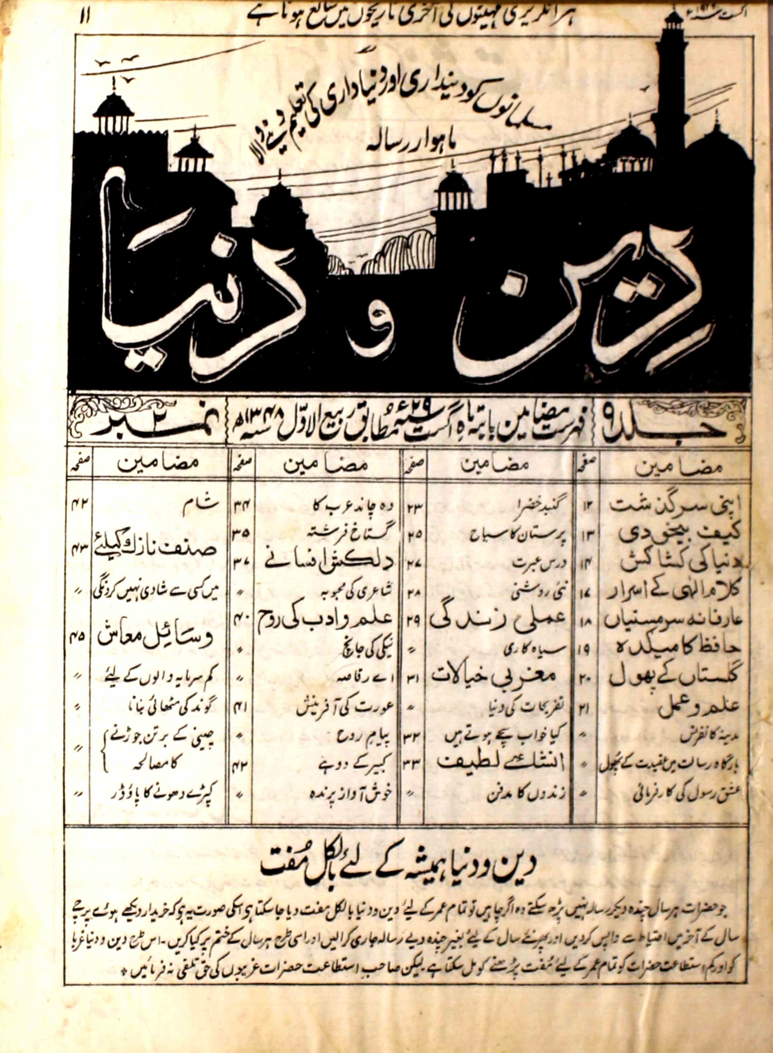 Deen O Duniya Jild 9 No 2 August 1929-Svk-Shumara Number-002