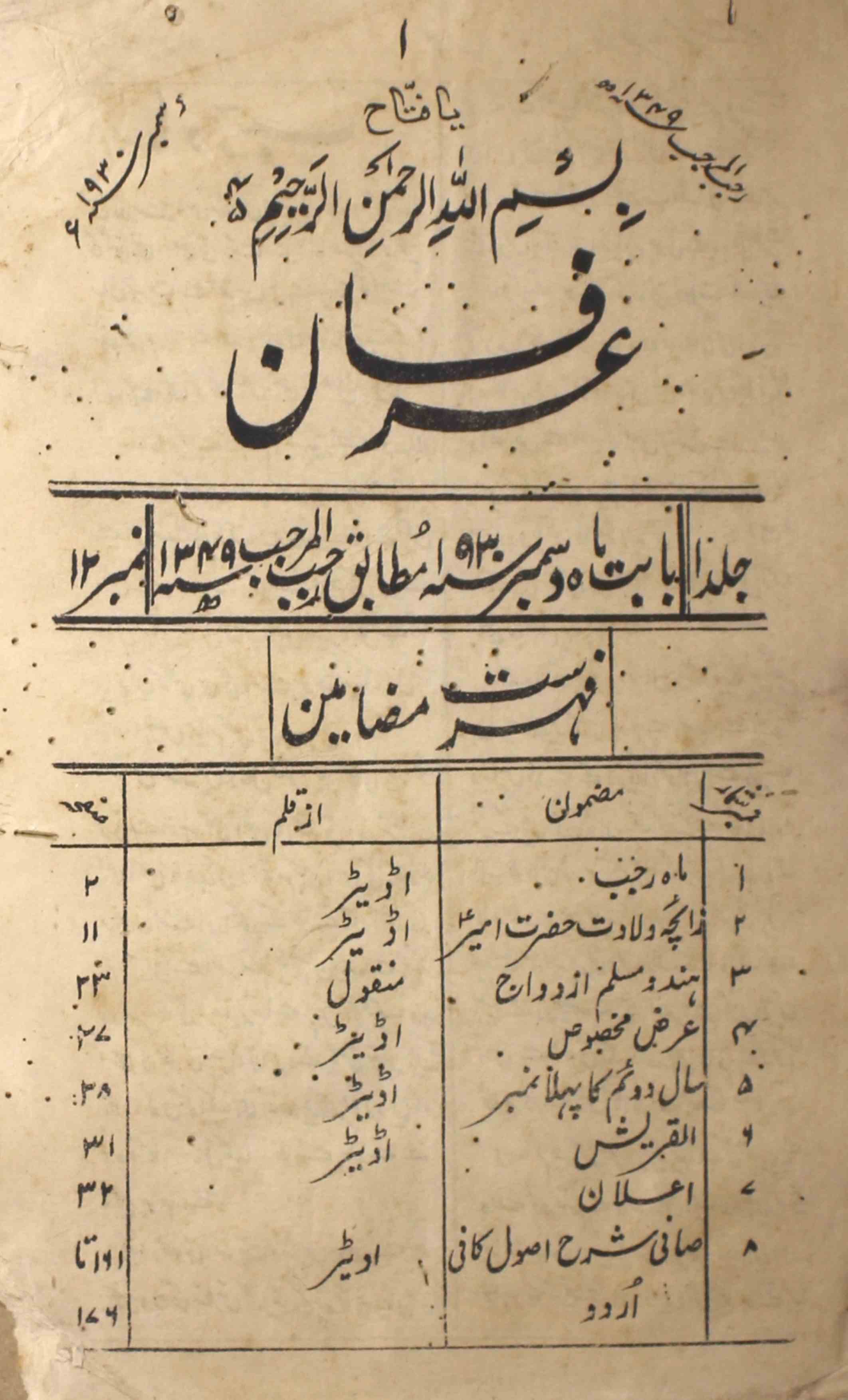Irfan Jild 1 No 12 December 1930-Svk-Shumara Number-012