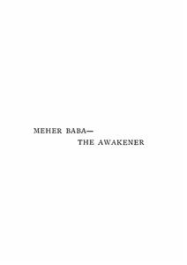 Meher Baba The Awakener