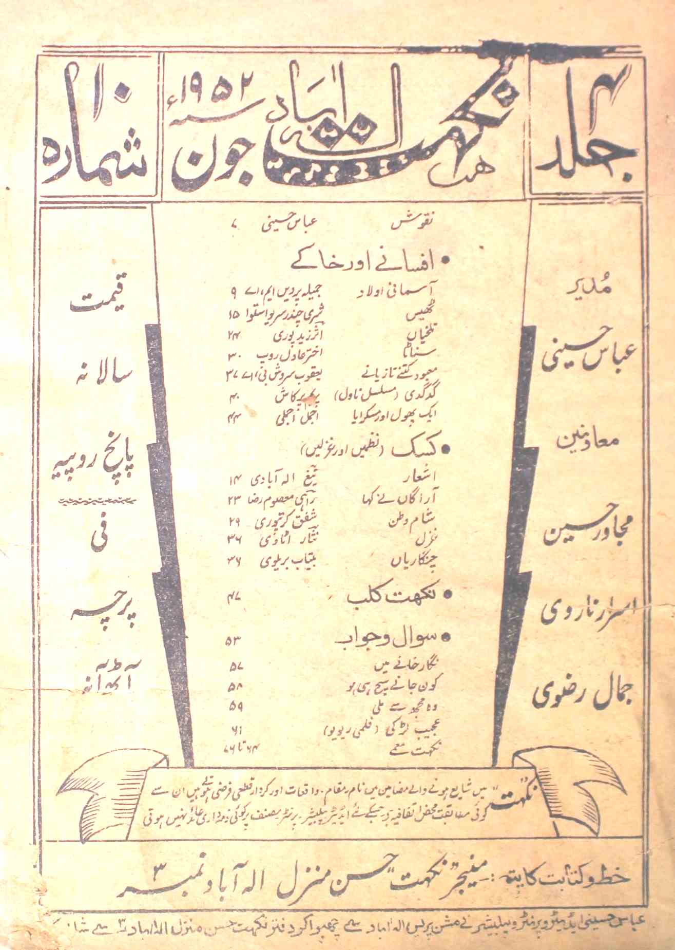Nikhat Jild.4 No.10 June 1952-SVK-Shumara Number-010