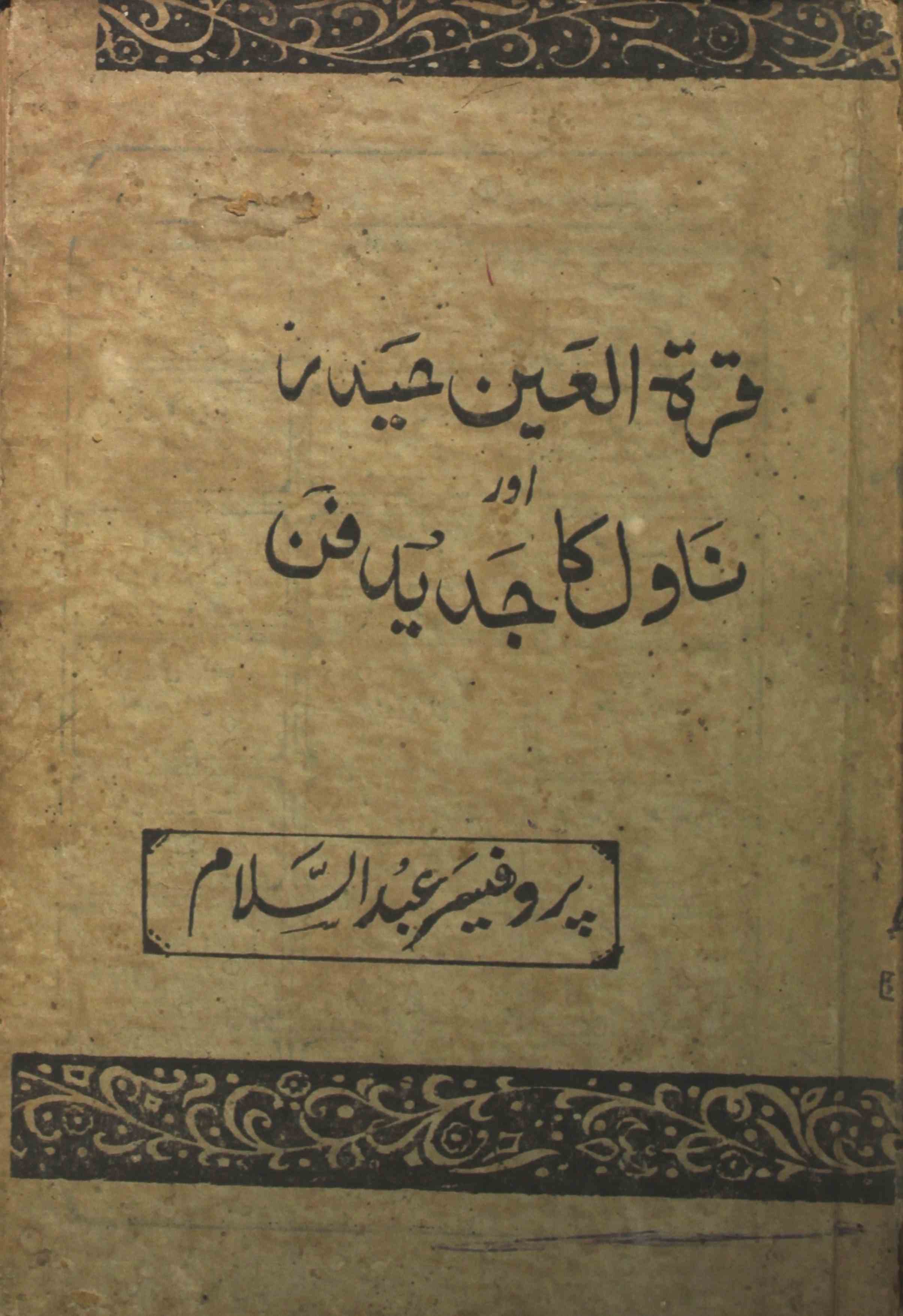 qurrat-ul-ain haidar aur novel ka jadeed fan