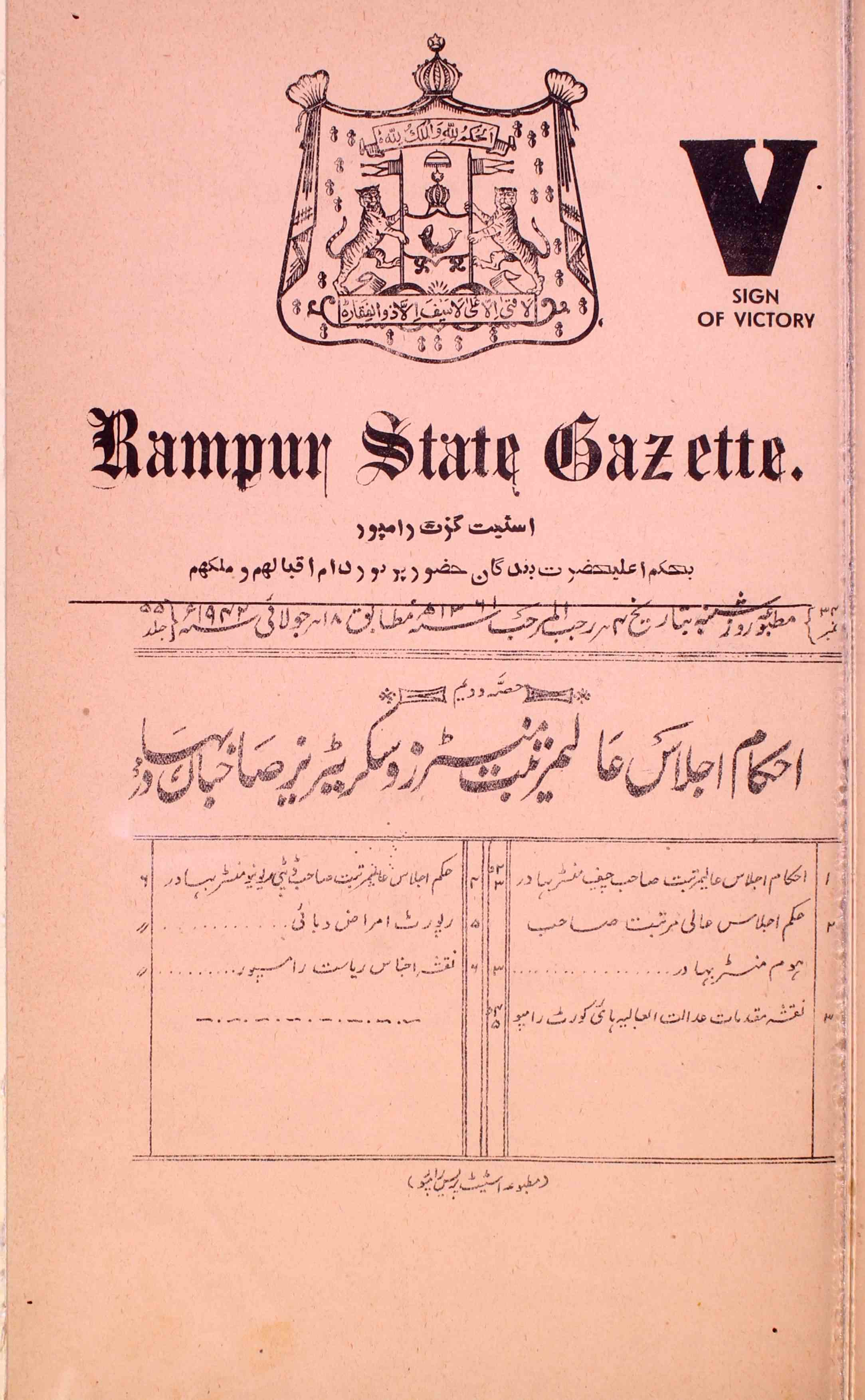 Rampur State Gazette-55 Number-34,2-Shumara Number-034