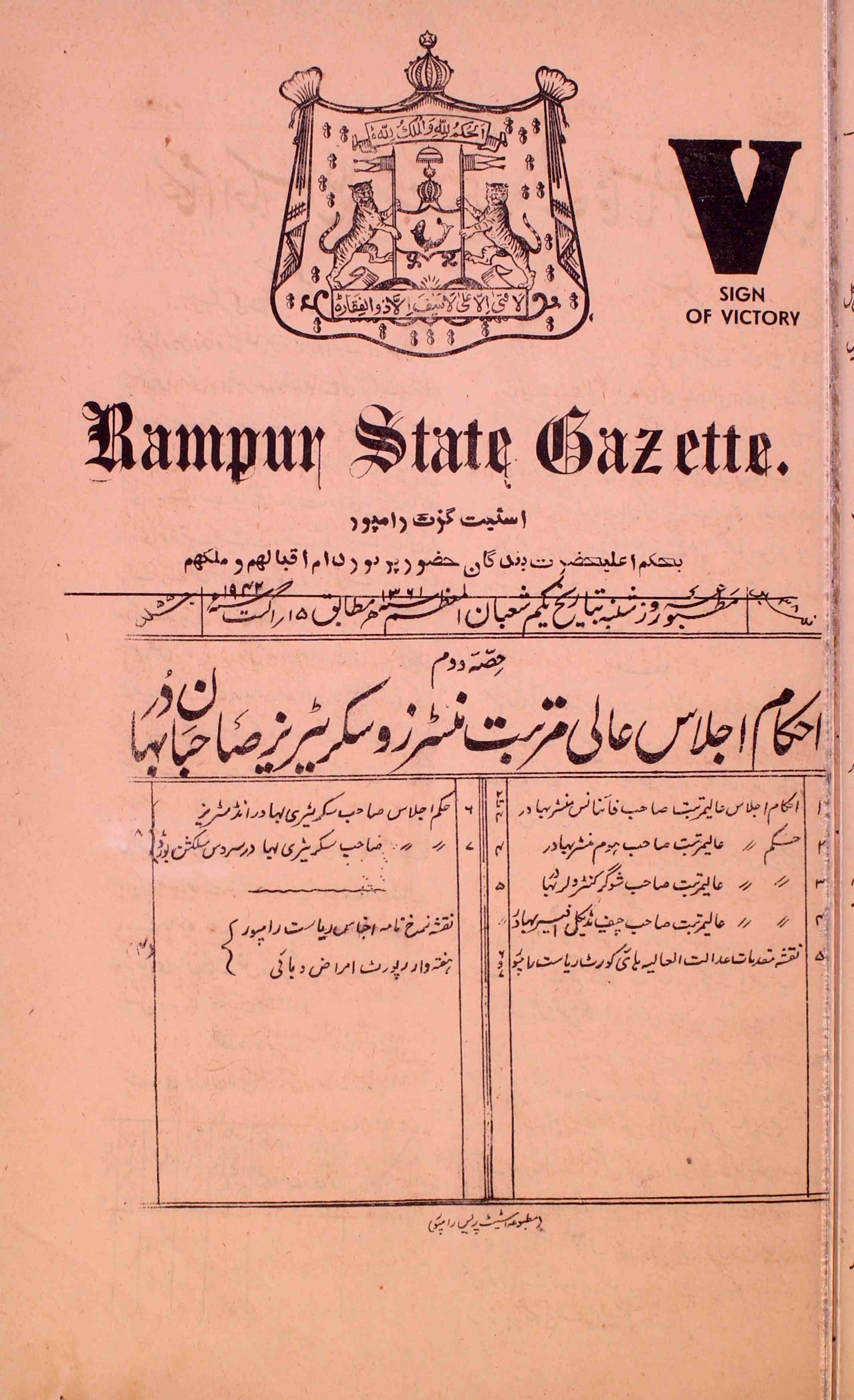Rampur State Gazette-55 Number-38,2-Shumara Number-038