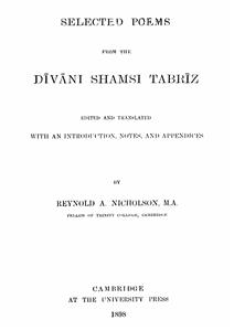 Selected Poems From The Diwani Shamsi Tabrez