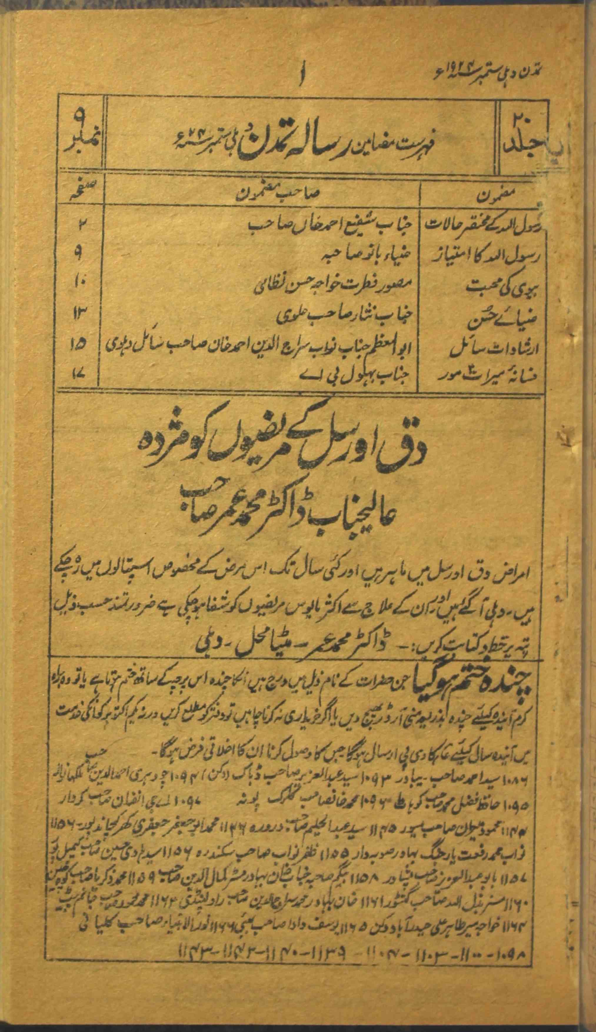 Tamaddun Jild 20 No 9 September 1924-Shumara Number-009