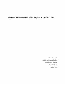 Text And Intensification Of Its Impact In Chishti Sama