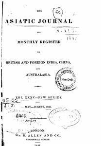 The Asiatic Journal And Monthly Register, London