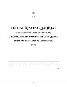 The Hadiqatul Haqiqat