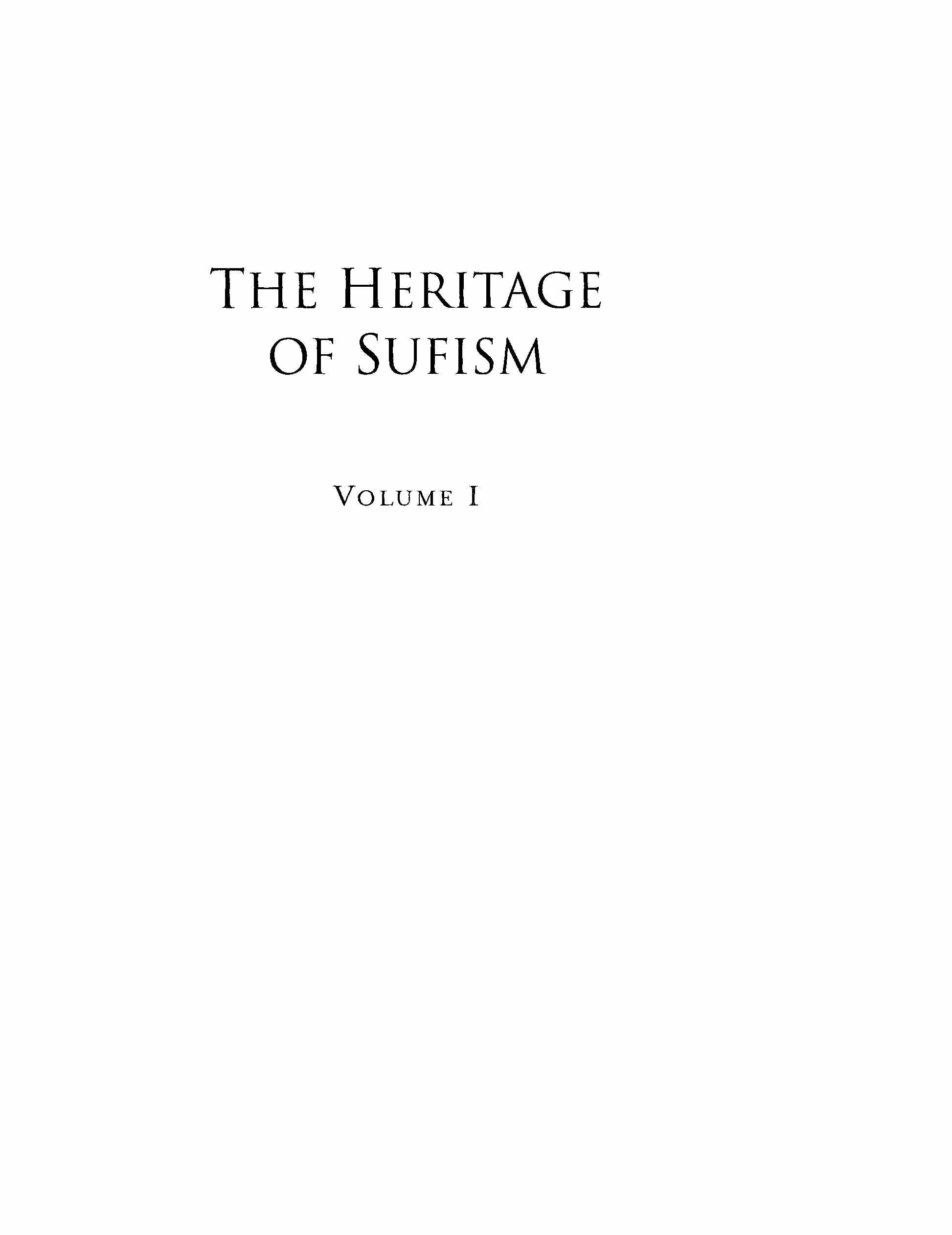 the heritage of sufism