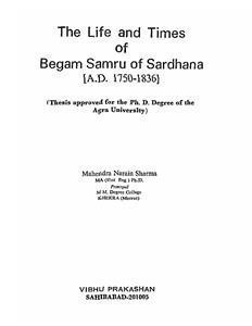 The Life and Times of Begam Samru of Sardhana