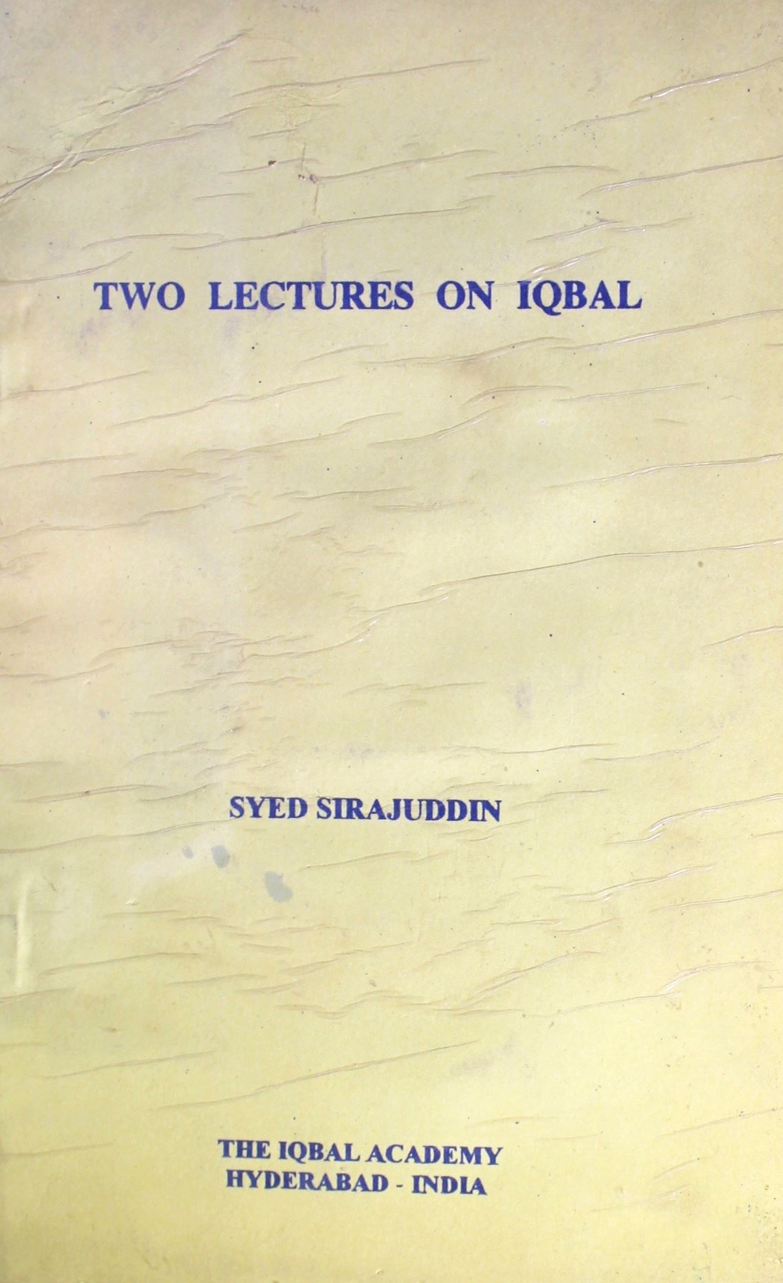 Two Lectures on Iqbal