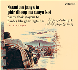 nii.nd aa jaa.e to phir dhuup na saaya ko.ii-Zia Farooqui